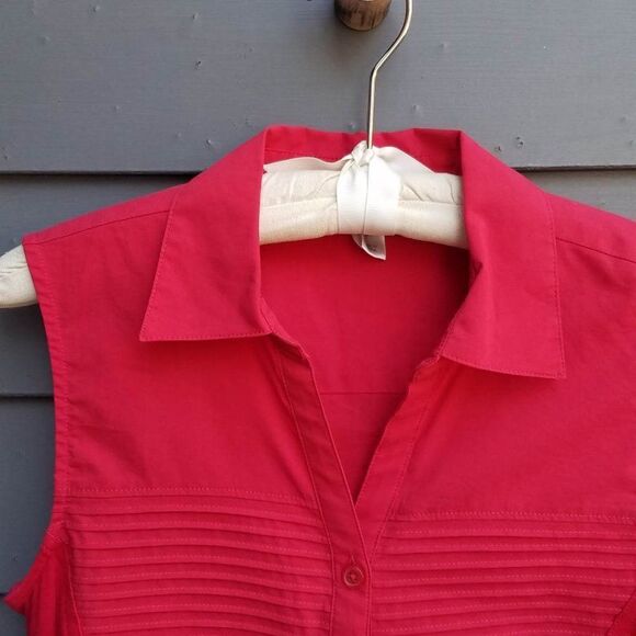 Christopher & Banks Red Sleeveless Button down Size Small - Picture 8 of 11